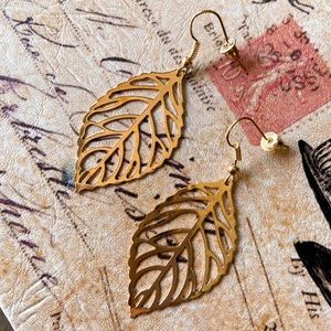 Gold Leaf Fashion Earrings